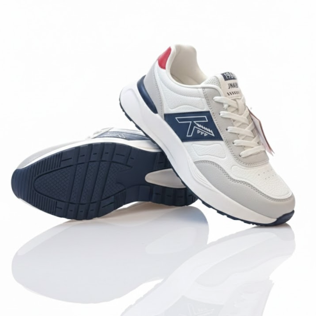 JNAIBU 1986 Premium Comfort Sneakers –White & Grey